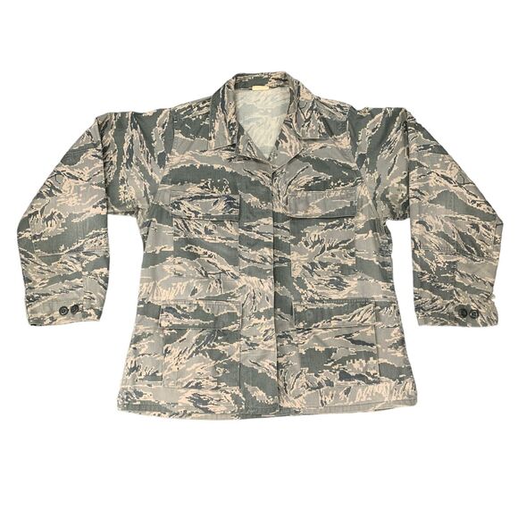 US Air Force Combat Uniform Womens L Large Camo Green Button Up DSCP Jacket - Picture 1 of 10